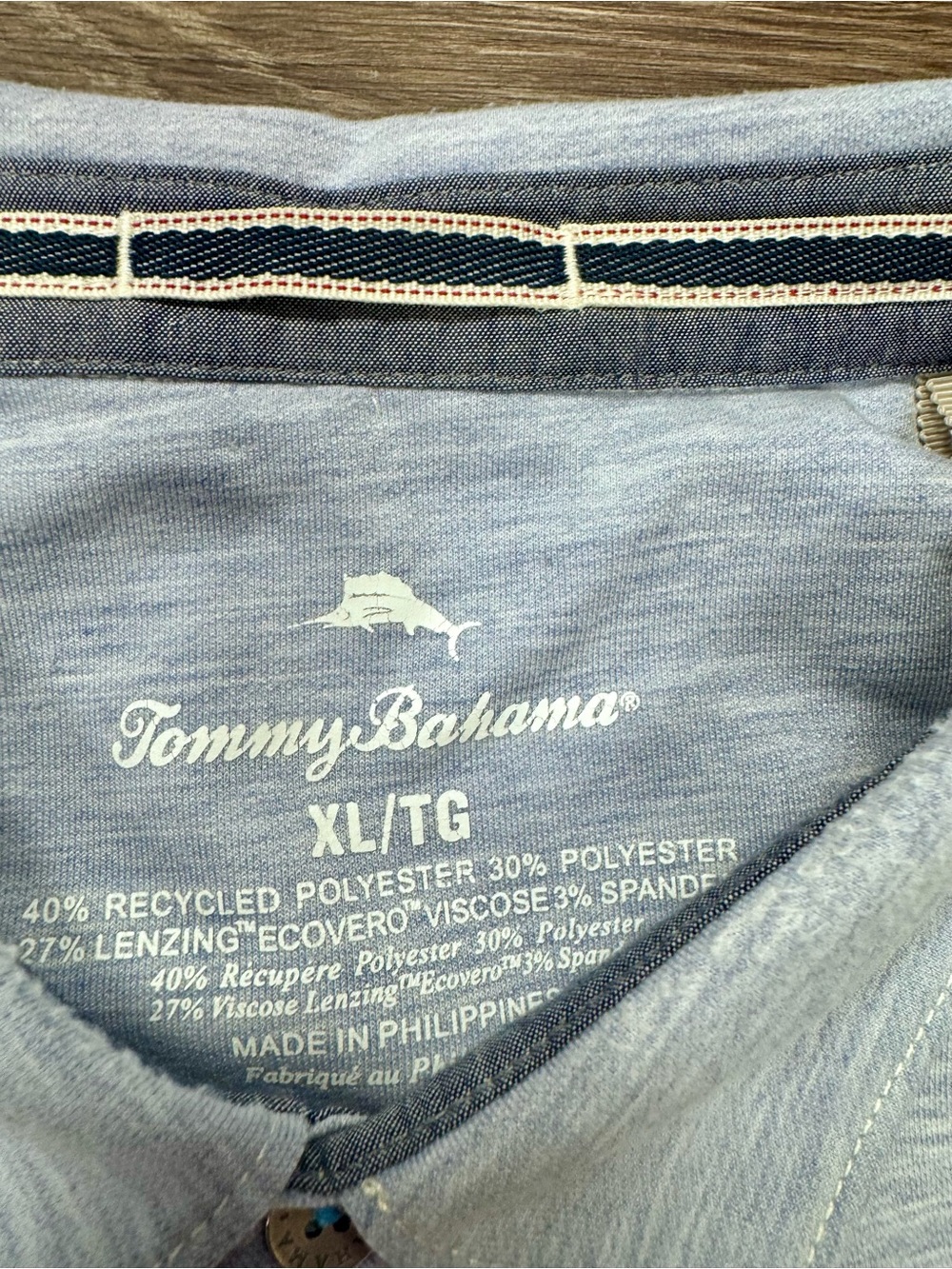 Tommy Bahama XL Tall IslandZone Polo Shirt Light Blue Performance Golf - Picture 3 of 5
